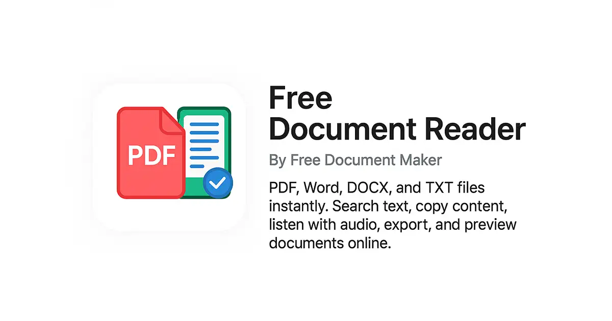 Free Document Reader – View PDF, Word & Text Online