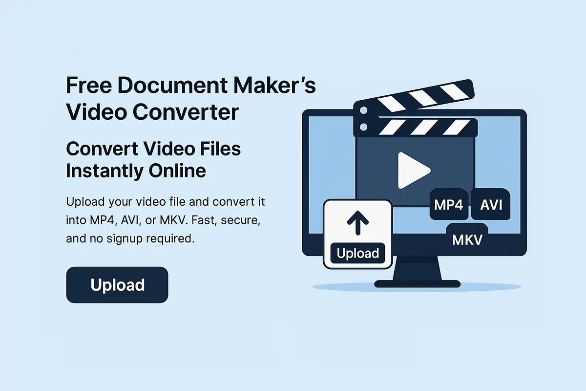 Convert video files online free with Free Document Maker