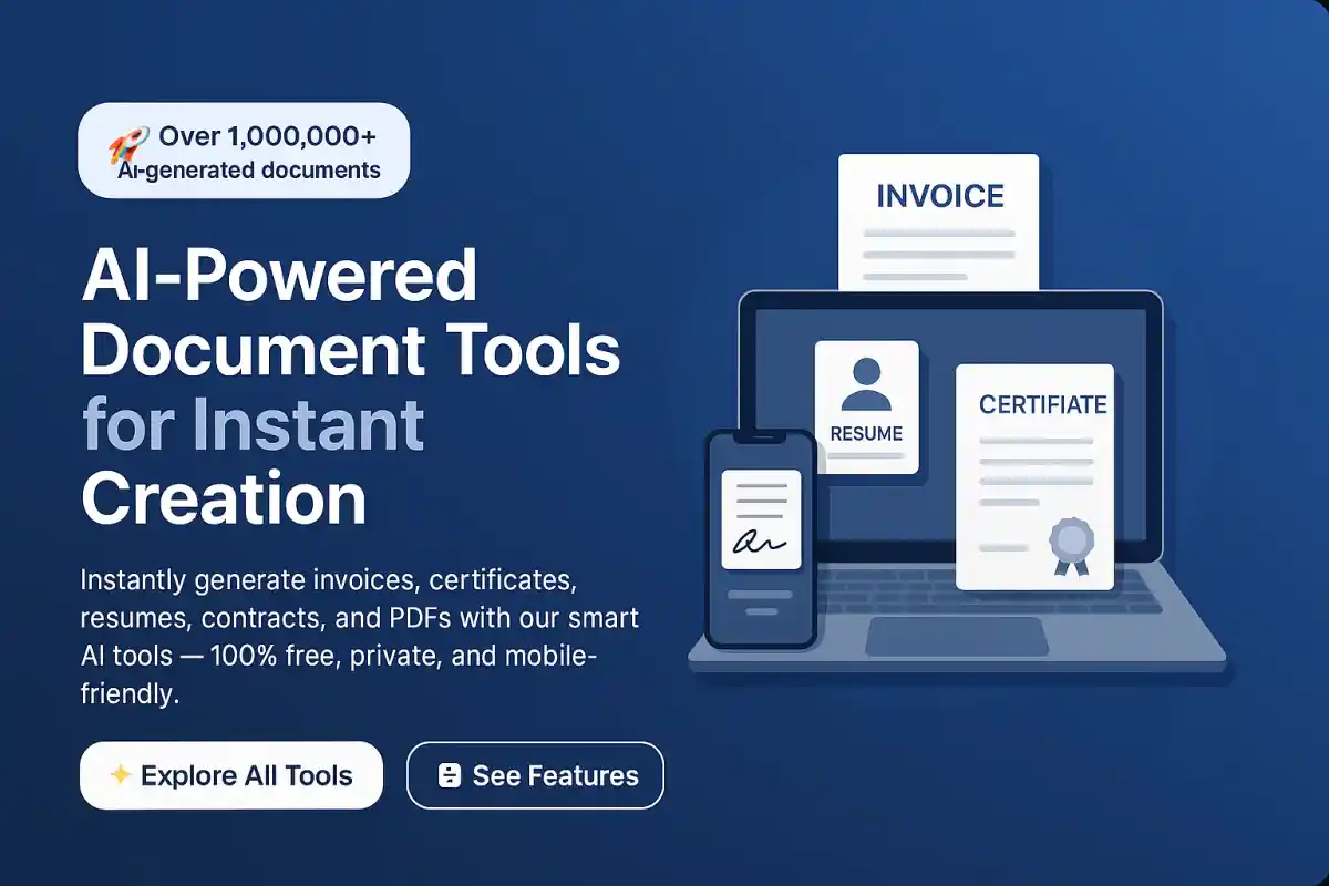 AI generator tools for documents, voice, slides – mobile and desktop view