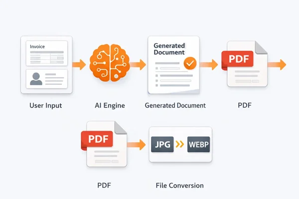 AI automation tools for document generation, PDF editing and file conversion by Free Document Maker