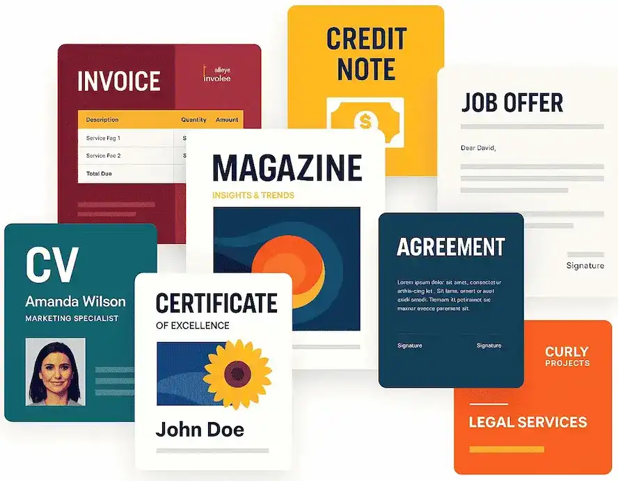 Free Document Maker preview – resume, PDF, voice, invoice tools