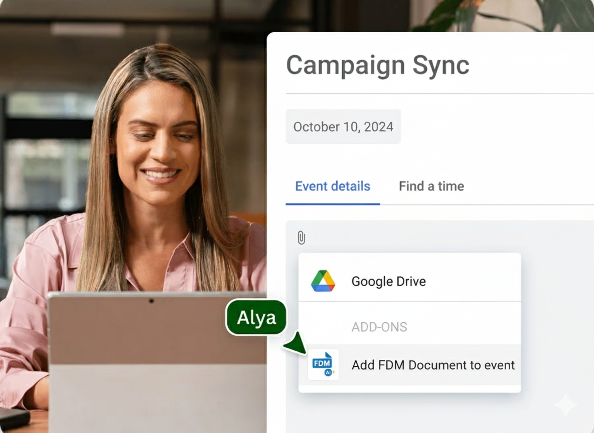 Google Calendar integration with Free Document Maker