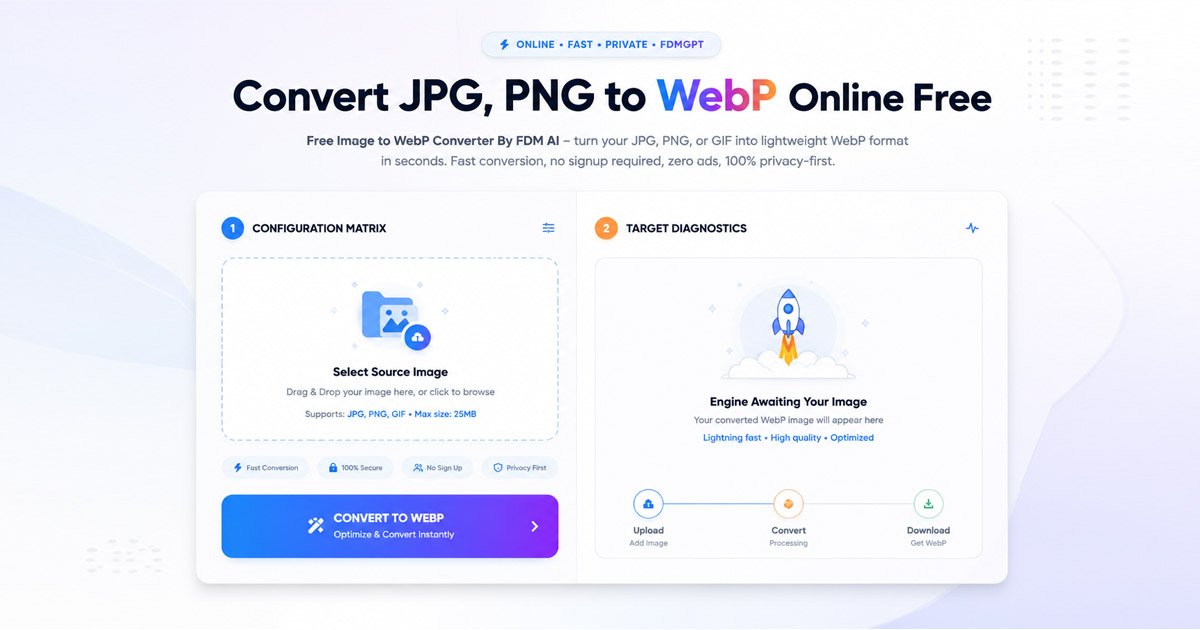 Convert JPG, PNG to WebP: Free Image to WebP Converter Online