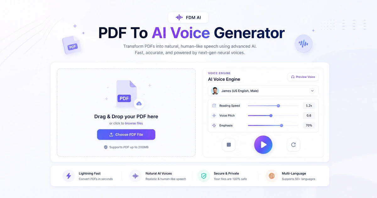 PDF to AI Voice Generator: Free Online Text to Speech Converter
