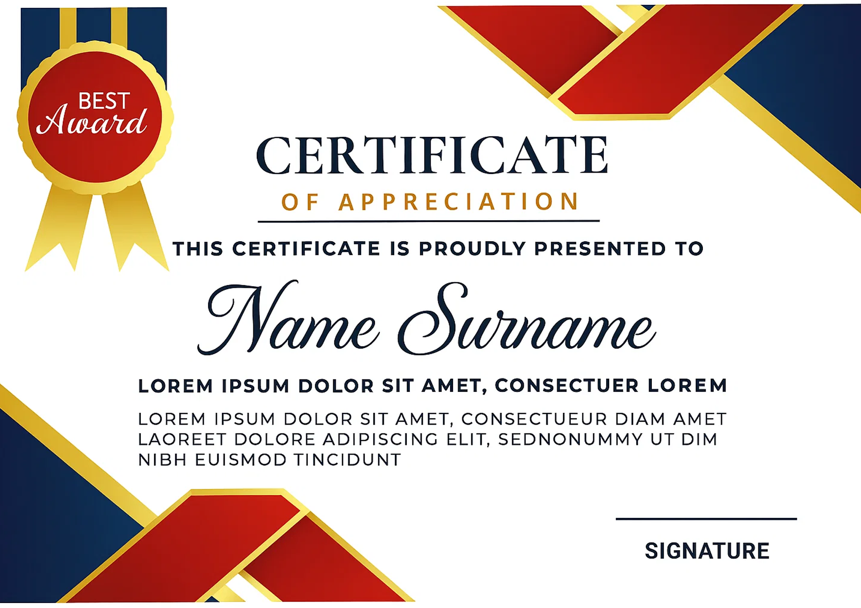 Achievement Certificate Template in PDF format