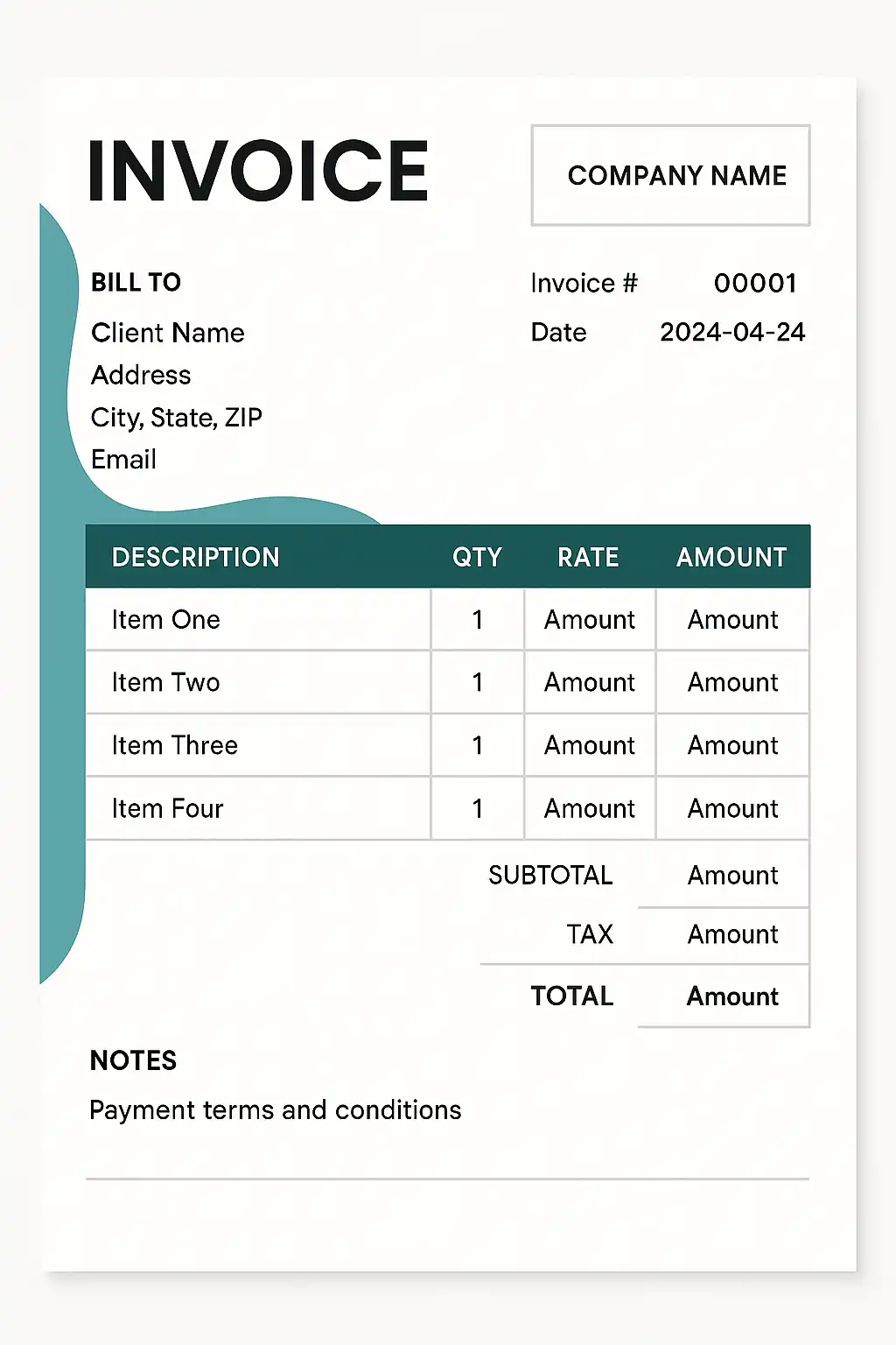 Preview of Simple Invoice Template