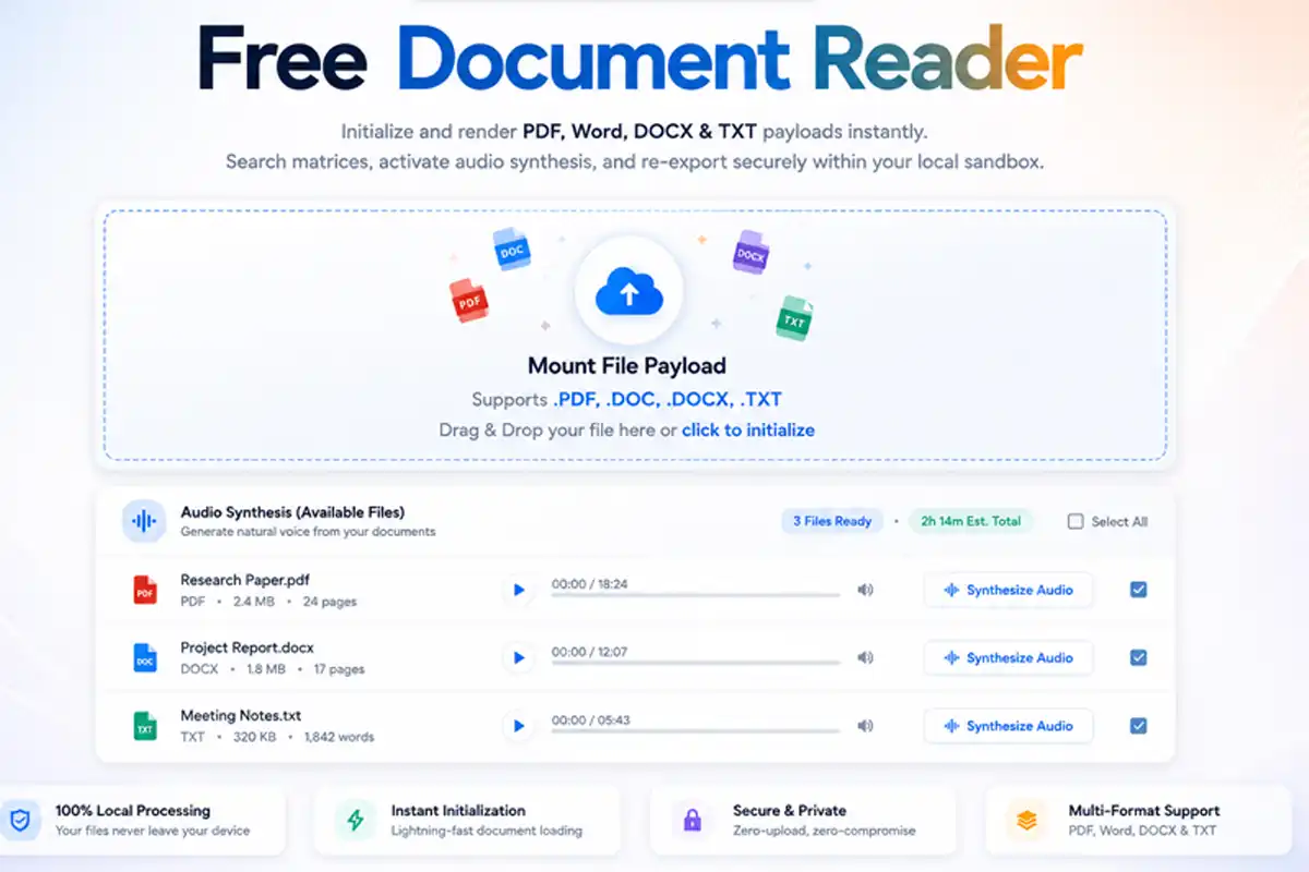 FDM AI Browser-Native Document Reader interface powered by fdmGTP