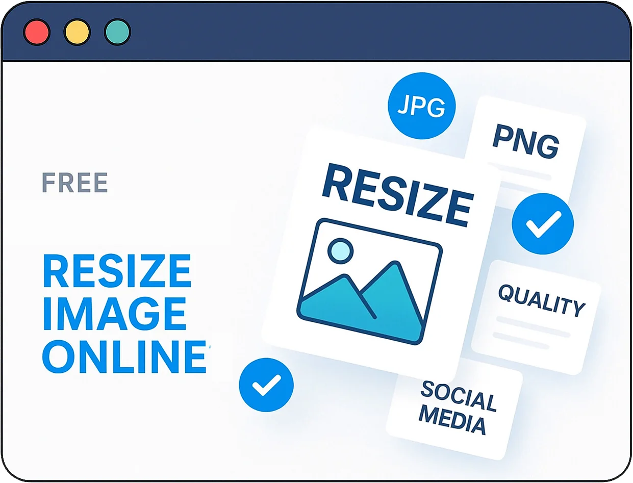 Illustration showing image resize interface and output preview