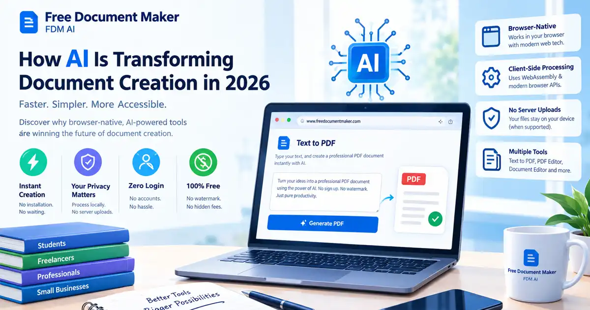 AI document creation using browser-native tools and secure workflows