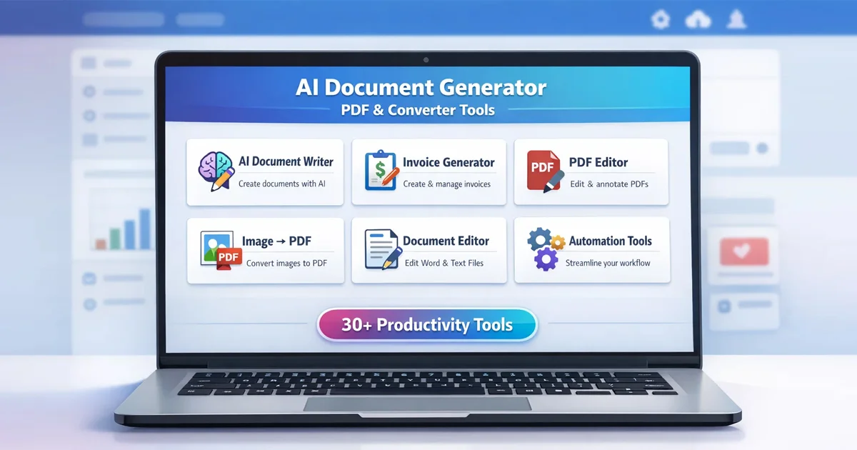 AI document generator platform with PDF tools file converters and automation features