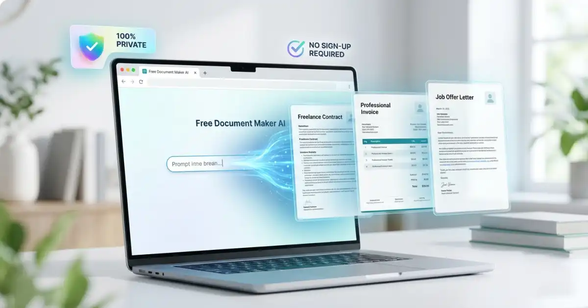 Using the ai document template generator by fdm ai free tool to create a contract layout without logging in.