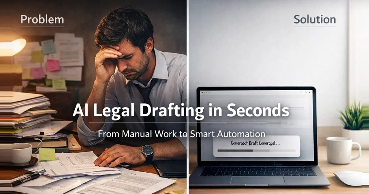AI legal drafting tool generating contract instantly for solo lawyer