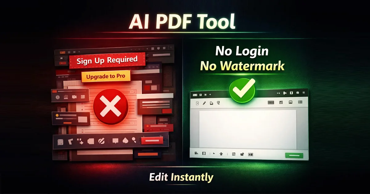 AI PDF Generator & Editor Free Online no login no watermark interface