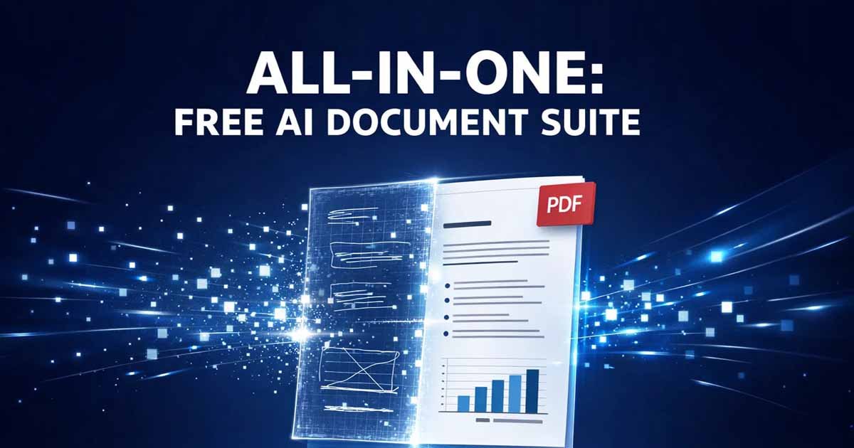 Futuristic 3D visualization of the FDM AI document writer transforming raw data into a professional PDF format.