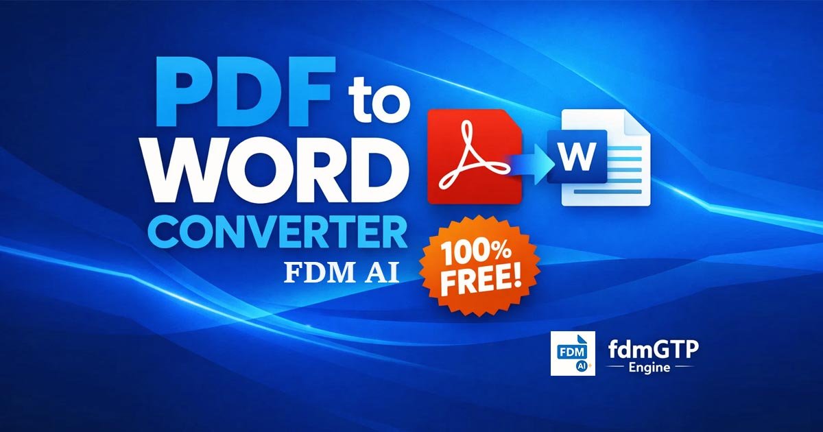 A digital interface demonstrating how to batch convert scanned PDF to Word AI by transforming a stack of pixelated documents into editable DOCX files using the fdmGTP engine.