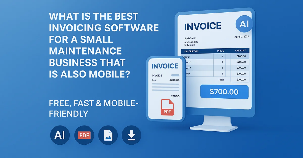 Best free invoice generator tools in 2025 for small businesses β AI-powered PDF invoice creation with mobile and desktop interface by Free Document Maker