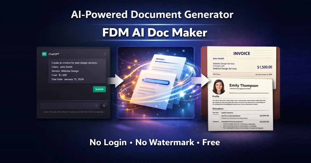 FDM AI Doc Maker AI-powered document generator on ChatGPT creating structured documents instantly