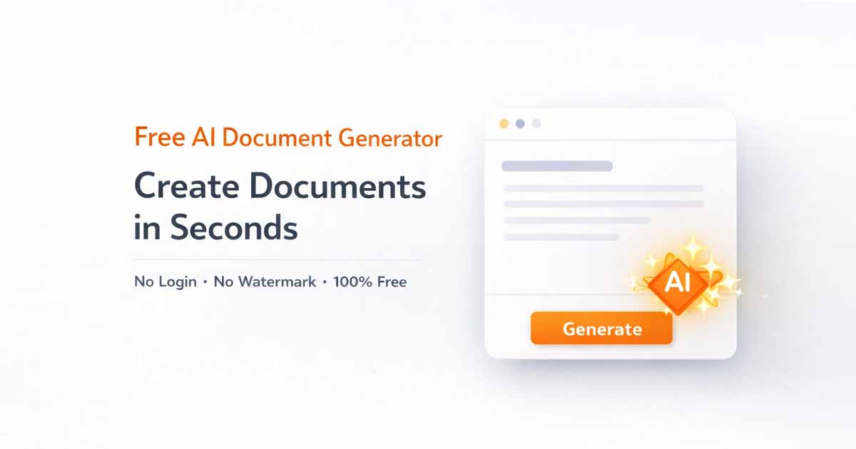 Free AI Document Generator create documents online instantly