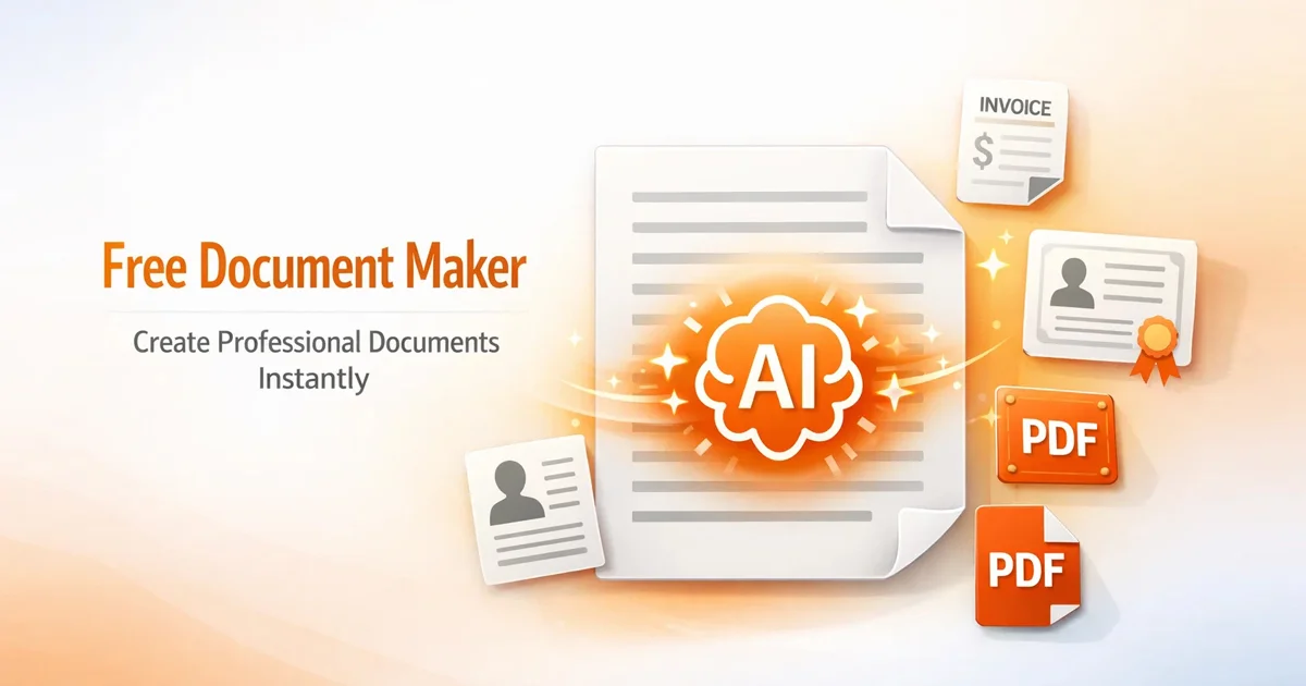 Free Document Maker AI tools for creating invoices, CVs, certificates and professional documents online