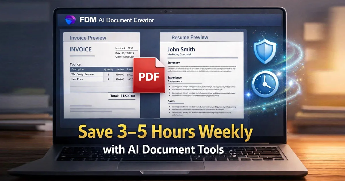 Free Document Maker FDM AI generating documents instantly saving time with AI tools