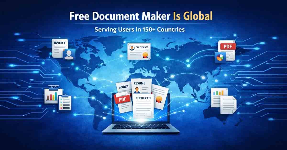 Free Document Maker global AI document tools used in 150+ countries
