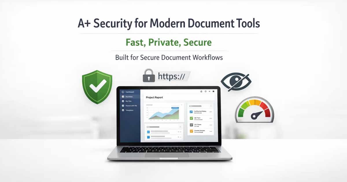 free document maker security feature image showing secure online document tools