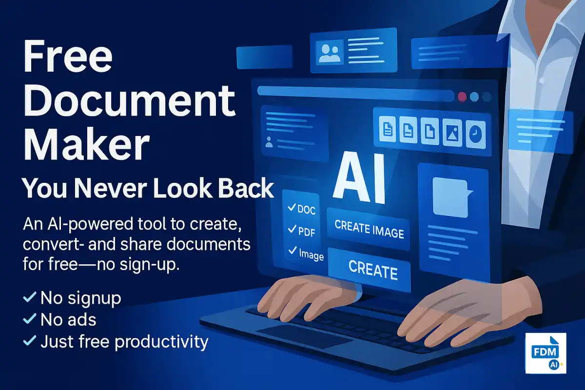 Free Document Maker – AI-powered tool to create, convert, and share documents without signup or ads