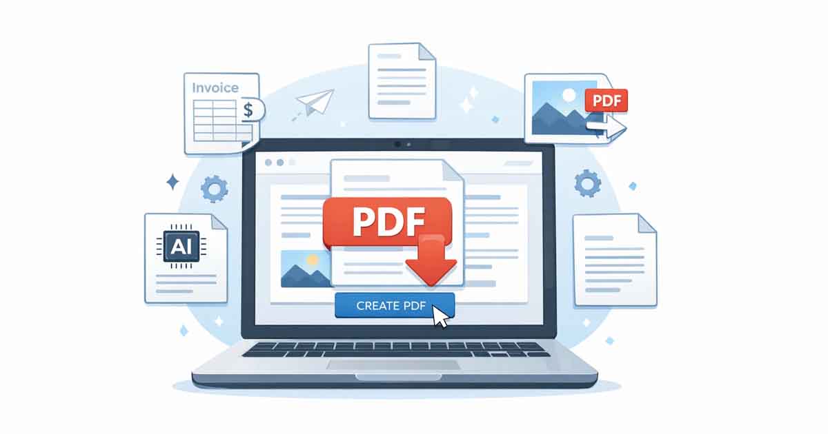 Free PDF creator online tool by FDM AI for creating invoices and documents instantly