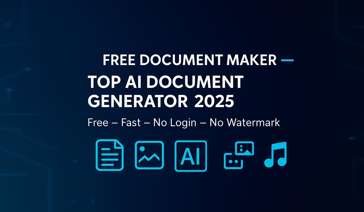Modern digital banner showing AI-powered document generator icons and a glowing neural network graphic for the article Top AI Document Generators in 2025