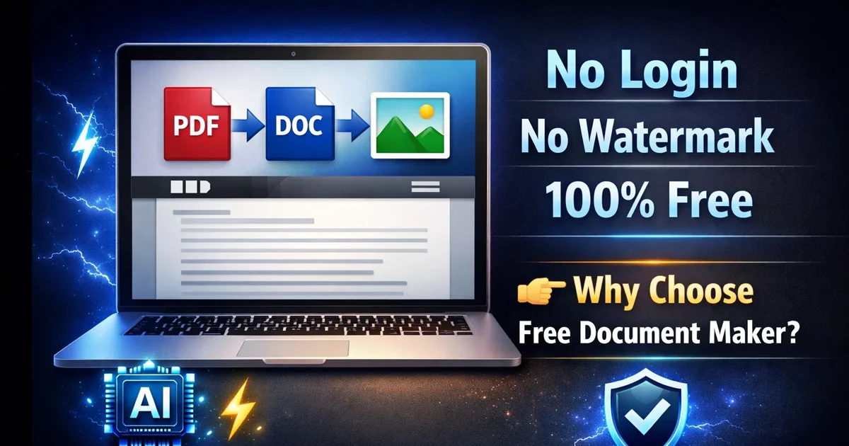 Why choose the free document maker for fast AI-powered document tools with no login and no watermark