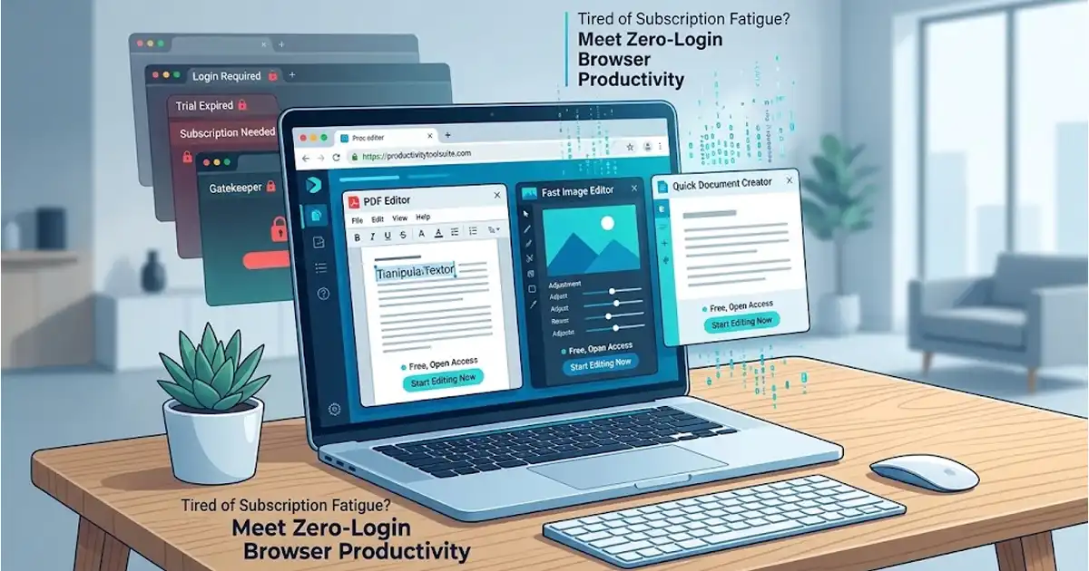 Zero-login browser tools and free online document editors helping users avoid subscription fatigue.